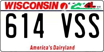 WI license plate 614VSS