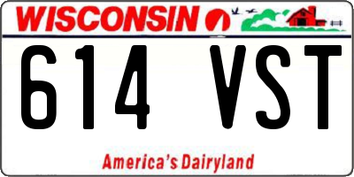 WI license plate 614VST
