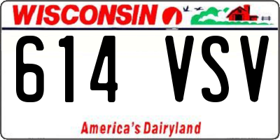 WI license plate 614VSV