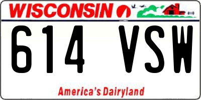 WI license plate 614VSW