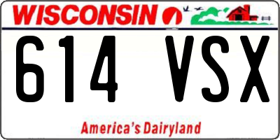 WI license plate 614VSX