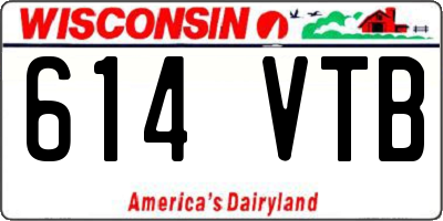 WI license plate 614VTB