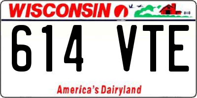 WI license plate 614VTE