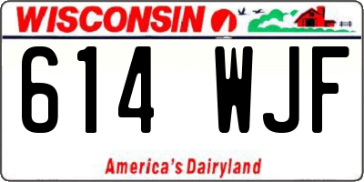 WI license plate 614WJF