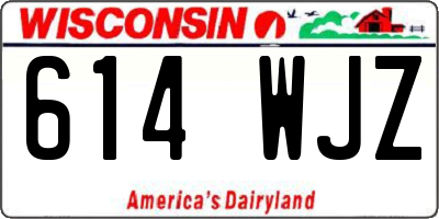 WI license plate 614WJZ