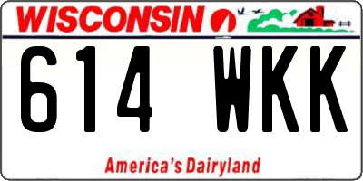 WI license plate 614WKK