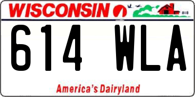 WI license plate 614WLA