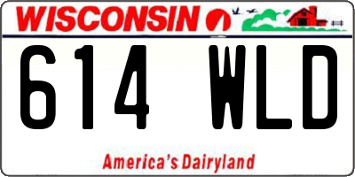 WI license plate 614WLD