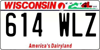 WI license plate 614WLZ