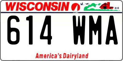 WI license plate 614WMA