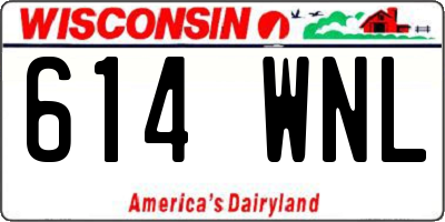 WI license plate 614WNL