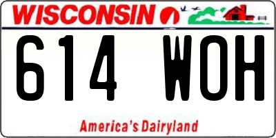 WI license plate 614WOH