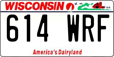 WI license plate 614WRF