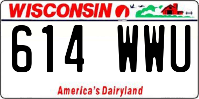 WI license plate 614WWU