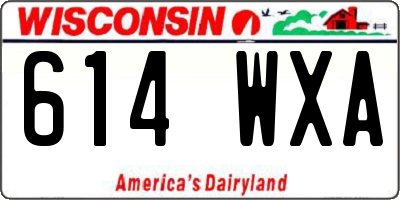 WI license plate 614WXA