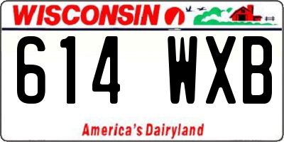 WI license plate 614WXB