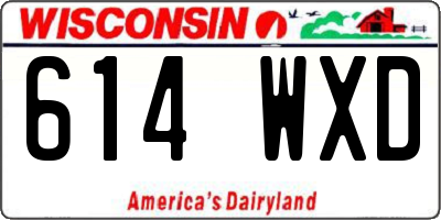 WI license plate 614WXD