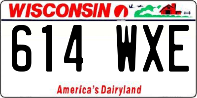 WI license plate 614WXE