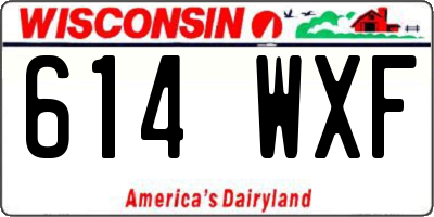WI license plate 614WXF