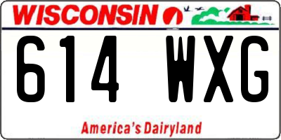 WI license plate 614WXG