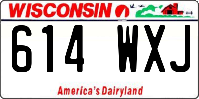 WI license plate 614WXJ