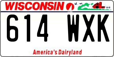 WI license plate 614WXK