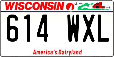 WI license plate 614WXL