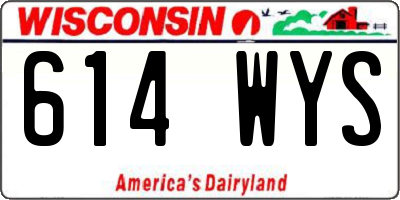 WI license plate 614WYS