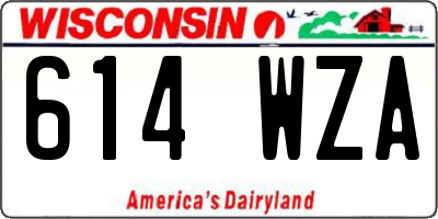 WI license plate 614WZA
