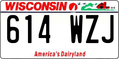 WI license plate 614WZJ