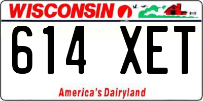 WI license plate 614XET