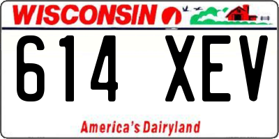 WI license plate 614XEV