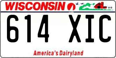 WI license plate 614XIC