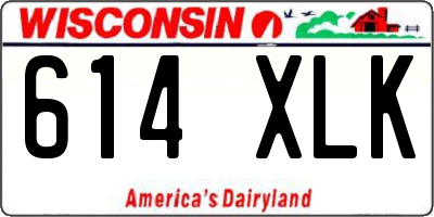 WI license plate 614XLK
