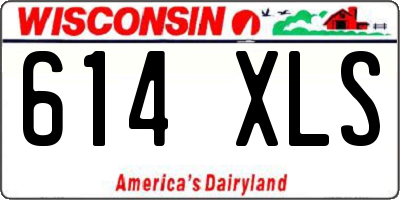 WI license plate 614XLS