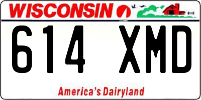 WI license plate 614XMD