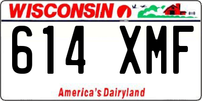 WI license plate 614XMF
