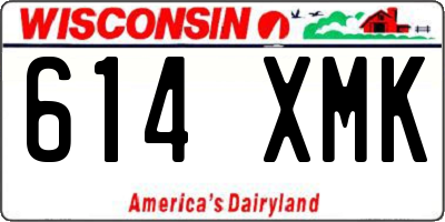 WI license plate 614XMK