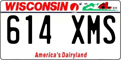 WI license plate 614XMS