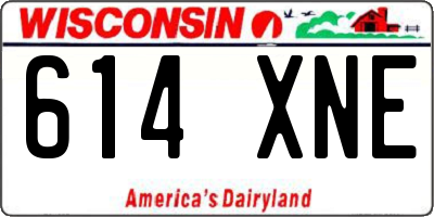 WI license plate 614XNE