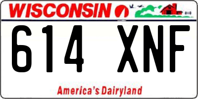 WI license plate 614XNF