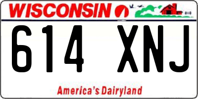 WI license plate 614XNJ