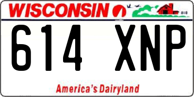 WI license plate 614XNP