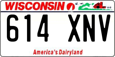 WI license plate 614XNV