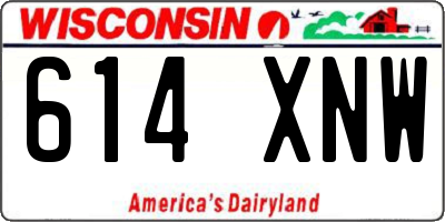 WI license plate 614XNW