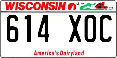 WI license plate 614XOC