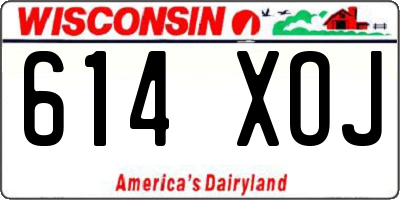 WI license plate 614XOJ