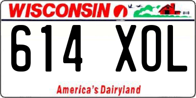 WI license plate 614XOL