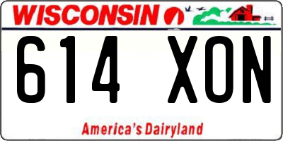 WI license plate 614XON