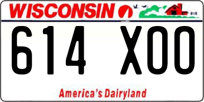 WI license plate 614XOO